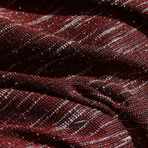 Dark Red Marl Chunky Knit, Metallic