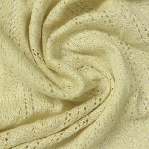 Yellow Eyelet Pointelle Knit, Cotton-Poly