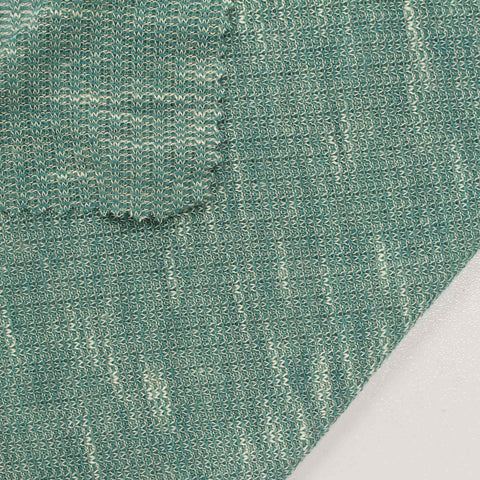 Teal Marl Rib Knit, Viscose-Poly