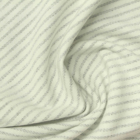 Cream Horizontal-Stripe French Terry, Poly-Cotton
