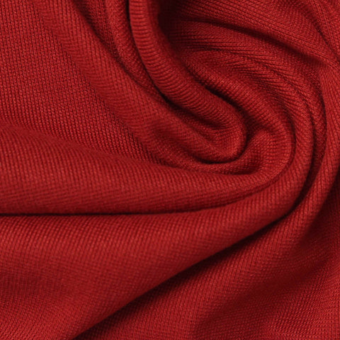 Polyester Stretch Rib Knit Fabric, 260 gsm, 165 cm — Red
