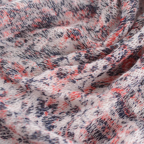 Red Abstract Chunky Knit, Poly-Viscose