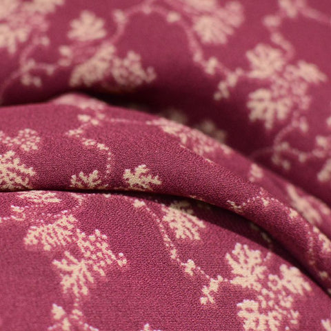 Beige Leaf Linen-Look, Polyester