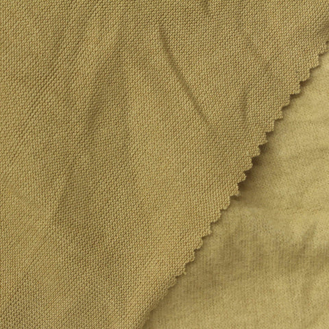 Brushed Polyester Viscose Stretch Chunky Knit Fabric, 195 gsm, 154 cm — Khaki
