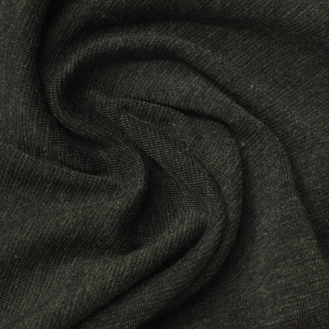 Dark Grey Marl Rib Knit, Cotton-Poly, 210 gsm