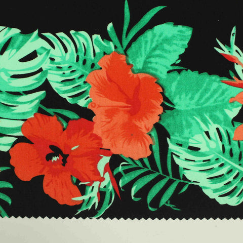 Red Flowers Knit, Polyester, 227 gsm
