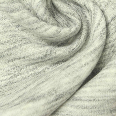 Brushed Polyester Cotton French Terry Fabric, 235 gsm, 165 cm — Grey
