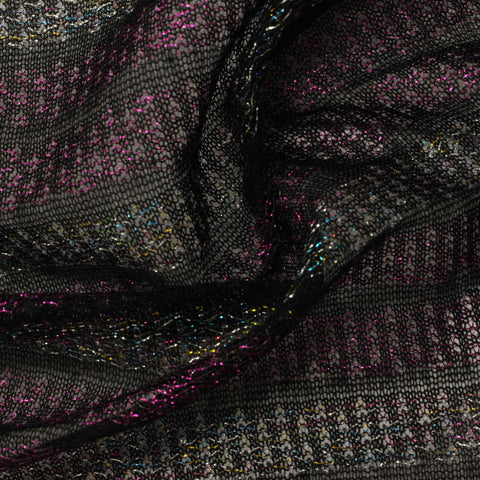 Pink Horizontal-Stripe Mesh, Polyester