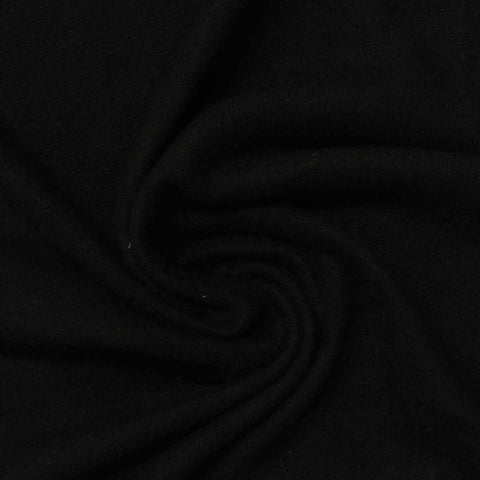 Brushed Viscose Polyester Stretch Chunky Knit Fabric, 180 gsm, 165 cm — Black