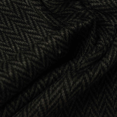 Dark Grey Herringbone Jacquard, Polyester, 195 gsm