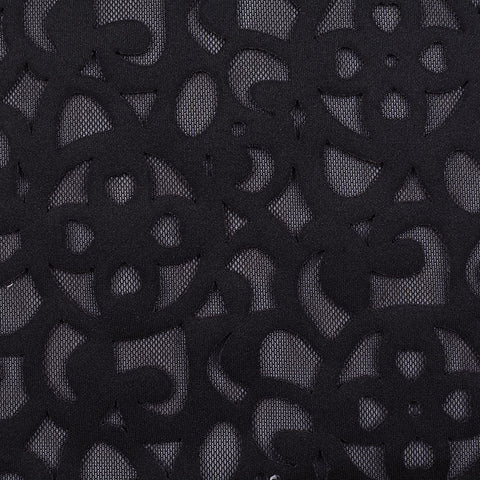 Polyester Stretch Scuba Knit Fabric, 280 gsm, 152 cm — Black