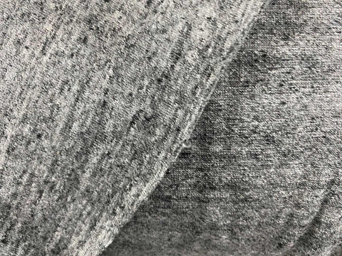 Grey Heathered-Marl Jersey Knit, Poly-Cotton, 145 gsm
