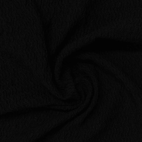 Polyester Stretch Warp Knit Fabric, 143 gsm, 160 cm — Black
