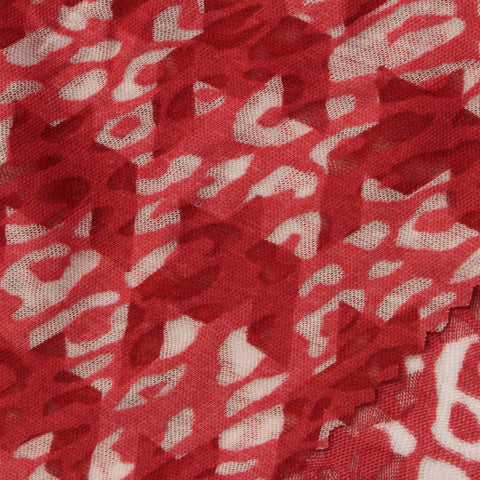 Red Leopard Knit, Poly-Cotton