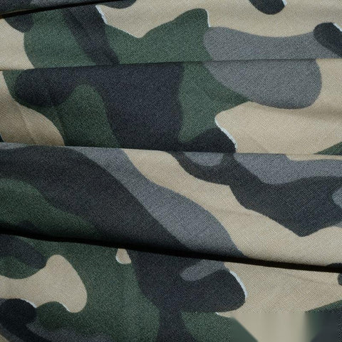 Green Camo Poplin, Cotton