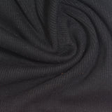 Cotton Polyester Stretch Rib Knit Fabric, 350 gsm, 125 cm — Black — photo 3
