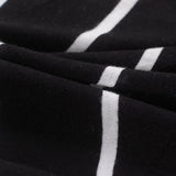 Black Horizontal-Stripe Jersey Knit, Viscose — photo 3
