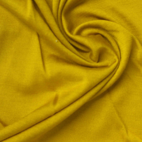 100% Silk Jersey Knit Fabric, 120 gsm, 140 cm — Yellow