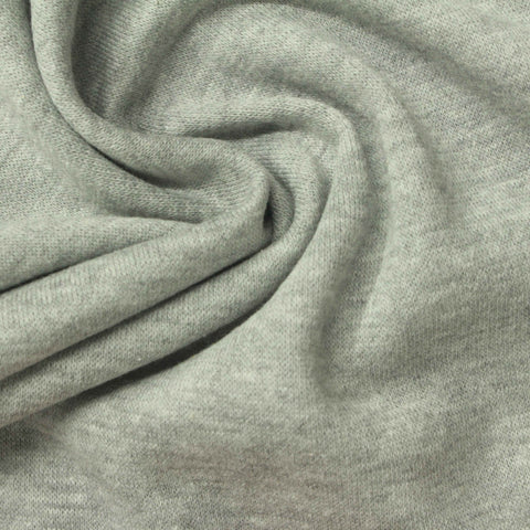 Heathered Grey Marl French Terry, Cotton-Poly, 246 gsm