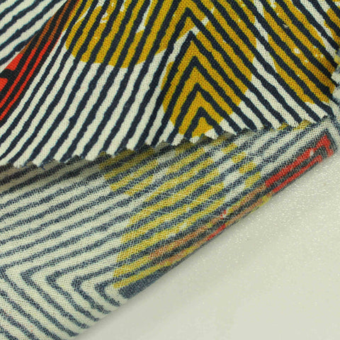 Dark Blue Chevrons Woven, Ramie-Cotton