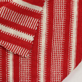 Red Horizontal-Stripe Chunky Knit, Cotton-Viscose — photo 3