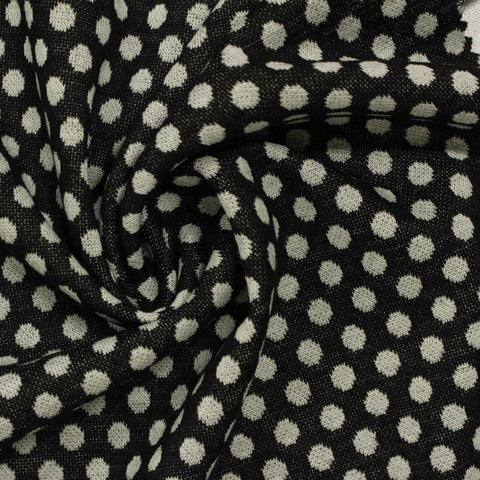 Cream Dots Jacquard, Poly-Viscose, 245 gsm