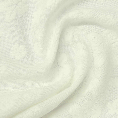 Cream Tone-on-Tone Floral Jacquard, Polyester, 210 gsm