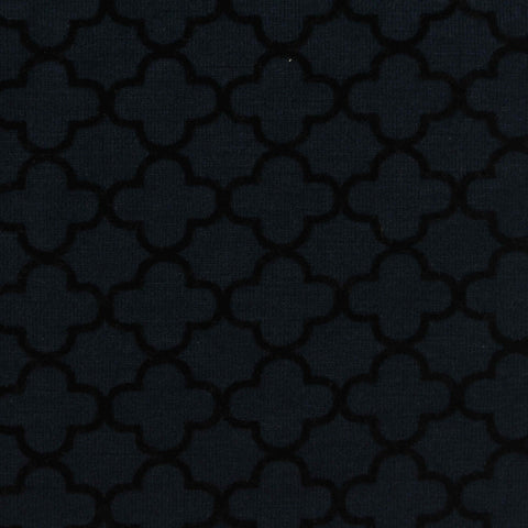 Dark Blue Tone-on-Tone Jersey Knit, Poly-Viscose