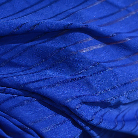 Blue Horizontal-Stripe Jacquard, Polyester, 200 gsm, 148 cm