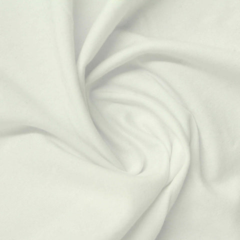 Cotton Stretch Jersey Knit Fabric, 157 gsm, 169 cm — White