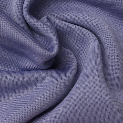 Brushed Polyester Stretch French Terry Fabric, 186 gsm, 147 cm — Blue