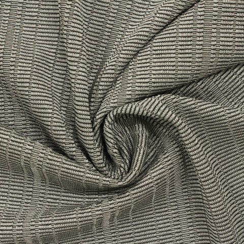 Jacquard Polyester Metallic Stretch Rib Knit Fabric, 190 gsm, 154 cm — Grey