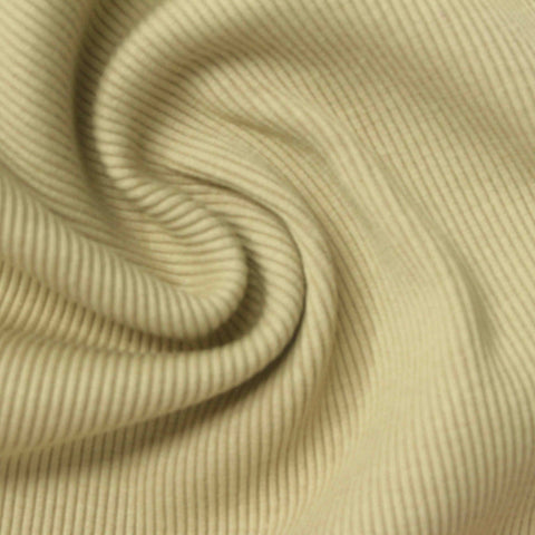Cotton Polyester Stretch Rib Knit Fabric, 440 gsm, 135 cm — Khaki