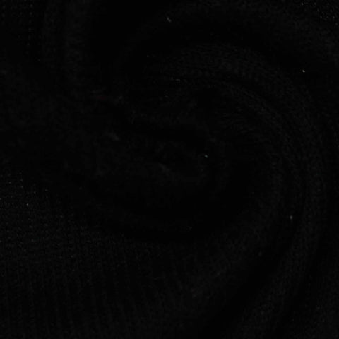 Cotton Polyester Rib Knit Fabric, 190 gsm, 185 cm — Black