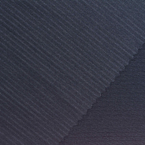 Dark Navy Textured Rib Knit, Polyester