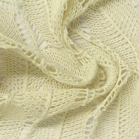 Cream Openwork Pointelle Knit, Poly-Cotton, 215 gsm
