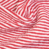Red Horizontal-Stripe Interlock Knit, Polyester — photo 3