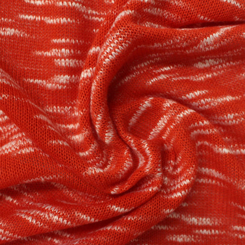 Red Marl Chunky Knit, Poly-Viscose, 180 gsm