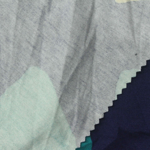 Yellow Abstract Jersey Knit, Viscose