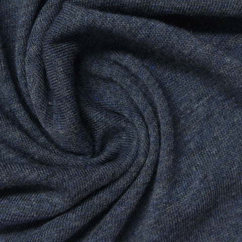 Dark Blue Marl Jersey Knit, Poly-Cotton, 138 gsm, ref EF-243907