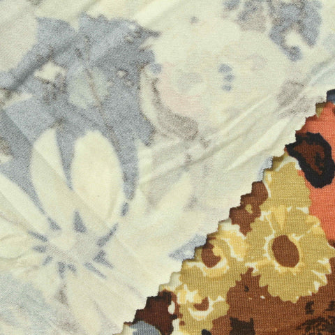 Yellow Bold-Floral Knit, Viscose