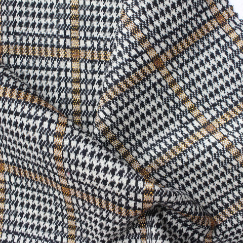 Black Houndstooth Jacquard, Poly-Viscose, 316 gsm