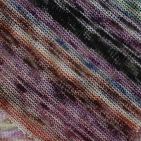Black Horizontal-Stripe Rib Knit, Polyester, 225 gsm