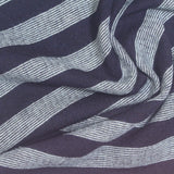 Striped 100% Cotton Denim Fabric, 260 gsm, 170 cm — Navy — photo 3