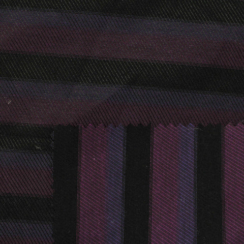 Black Horizontal-Stripe Jacquard, Poly-Cotton, 101 gsm