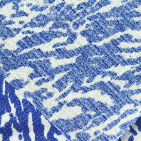 Blue Abstract Knit, Polyester, 170 gsm