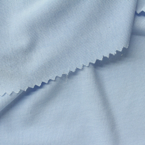 Polyester Modal Stretch Rib Knit Fabric, 220 gsm, 155 cm — Blue