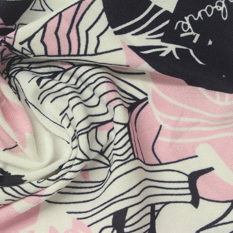 Black Lines Linen-Look, Polyester