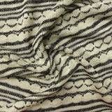 Cream Horizontal-Stripe Chunky Knit, Viscose-Poly — photo 3
