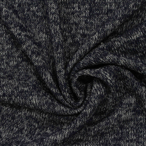 Dark Grey Marl Chunky Knit, Viscose, 180 gsm